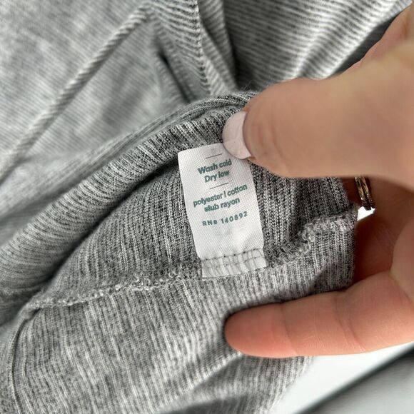 MARINE LAYER *Flawed* Gray White Striped Lightweight Half Sleeve Short Robe XS/S - Picture 5 of 6